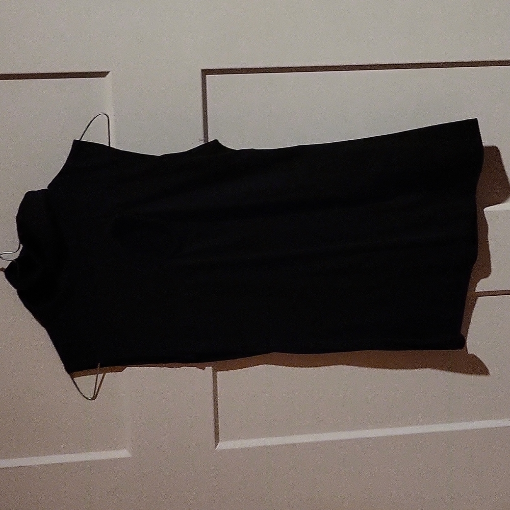 Black Turtleneck Tank Top with Cut-out